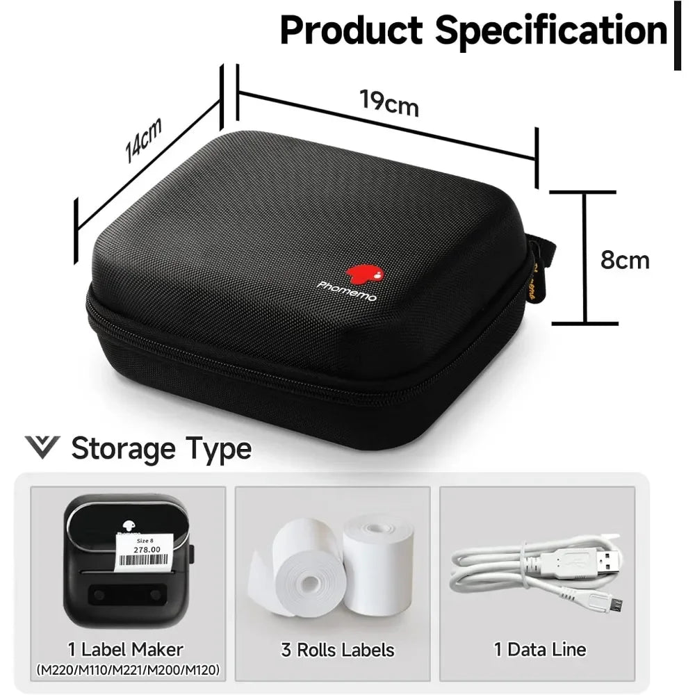 Label Printer Case Compatible Phomemo M220 M110 M221 M120 M200 Niimbot B1 B21 Portable Label Maker Holder Case - Empire P.E