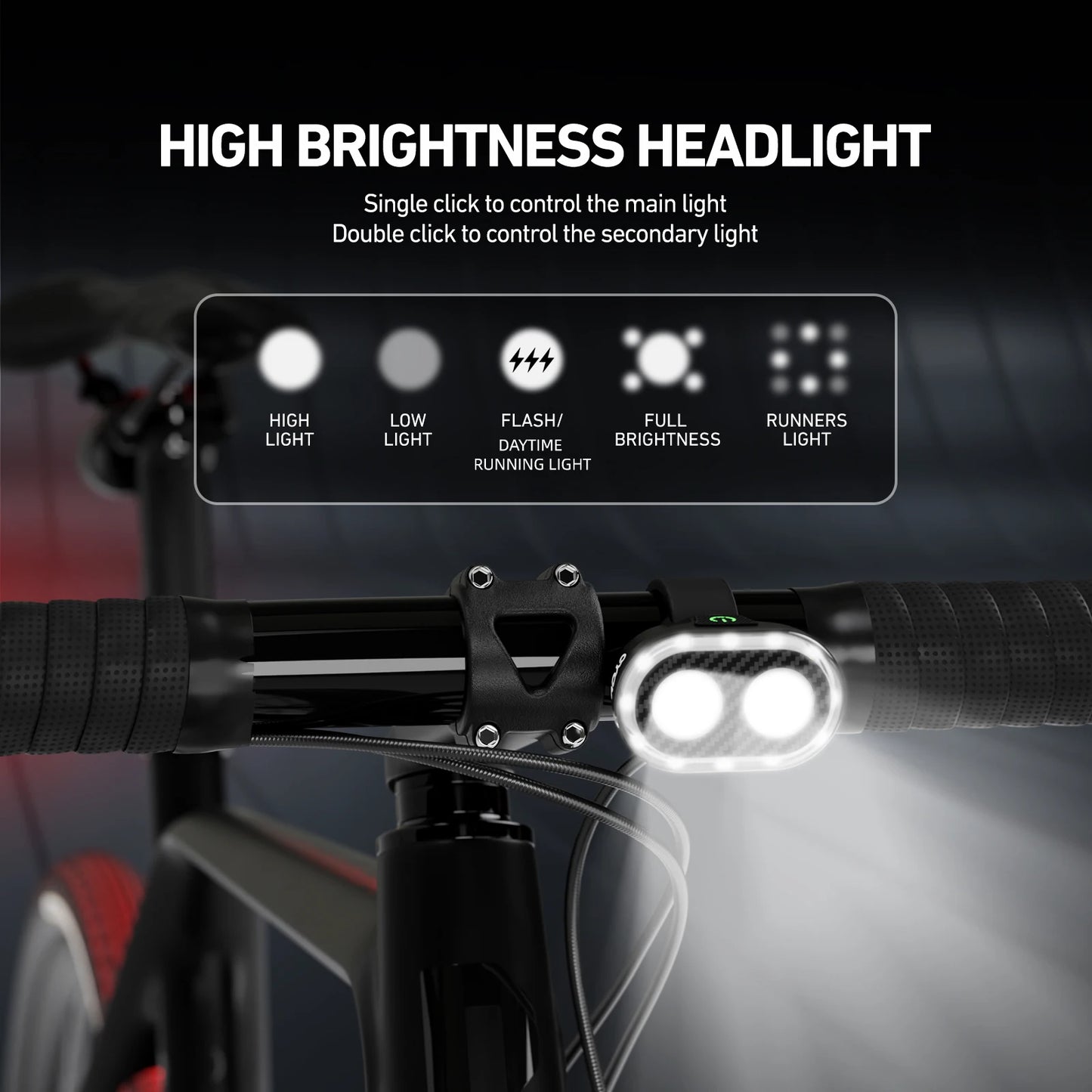CYCLAMI CY300T Bicycle Smart Brake Sensing Front Rear Light Waterproof