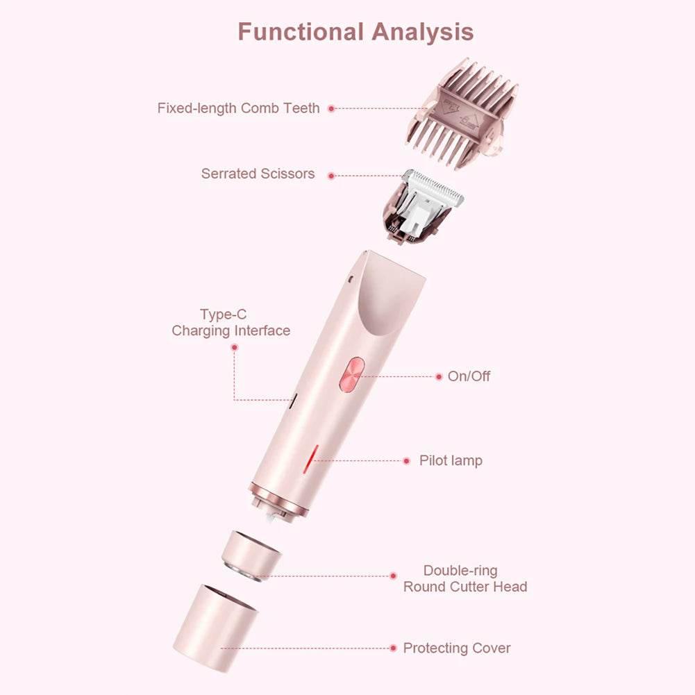 Women Electric Razors 2 in 1 Dual-Head Electric Shaver - Empire P.E