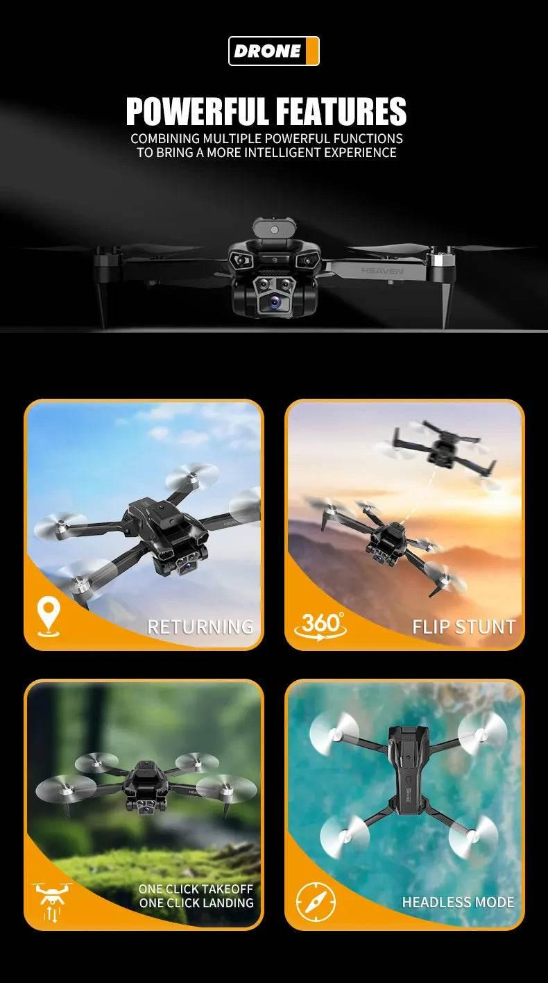 Drone aerial view brushless motor with obstacle avoidance optical flow foldable quadrotor foldable remote control airplane toy - Empire P.E