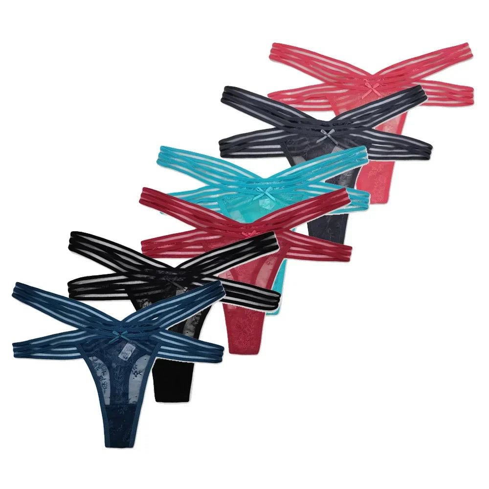 5 PCS/SET Lingerie Sexy Lace Thongs Woman Low G String - Empire P.E
