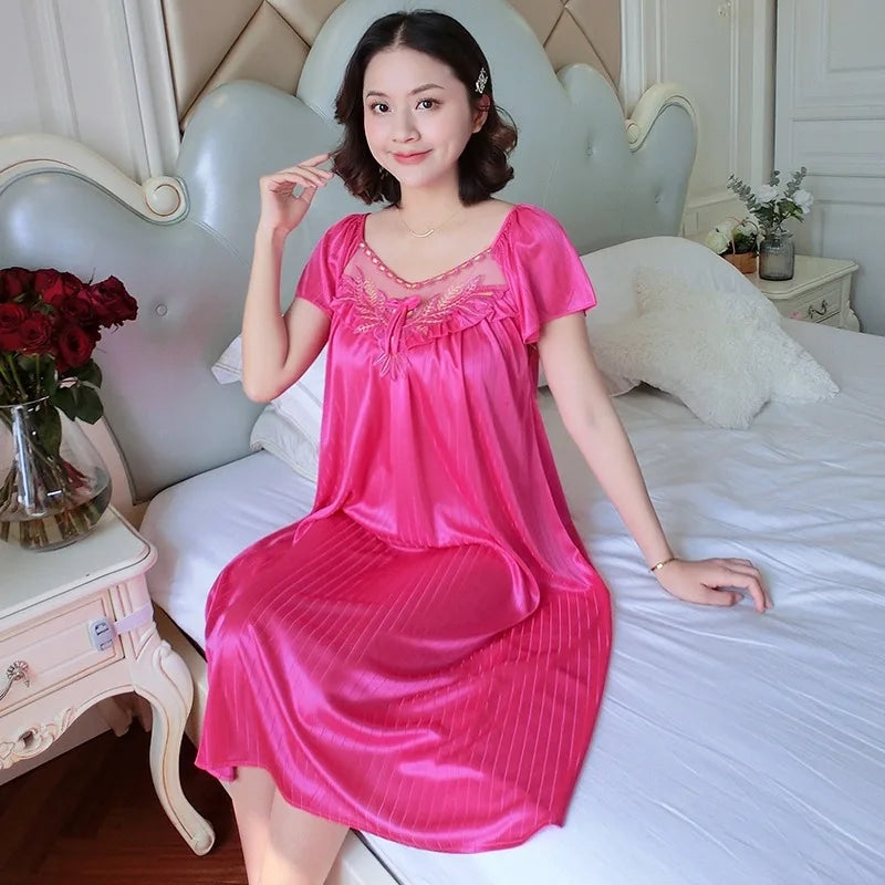Ladies Ice Silk Nightgowns - Empire P.E