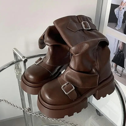 2024 Mid-Calf Women's Boots Platform Modern Boots - Empire P.E