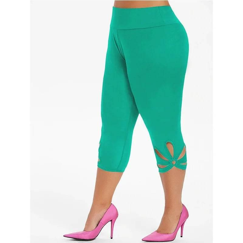 Women's Plus-Size Stretch Essential Legging Summer Elastic Waist Seamless Casual Leggings Short Pants Capri Leggins Mujer - Empire P.E