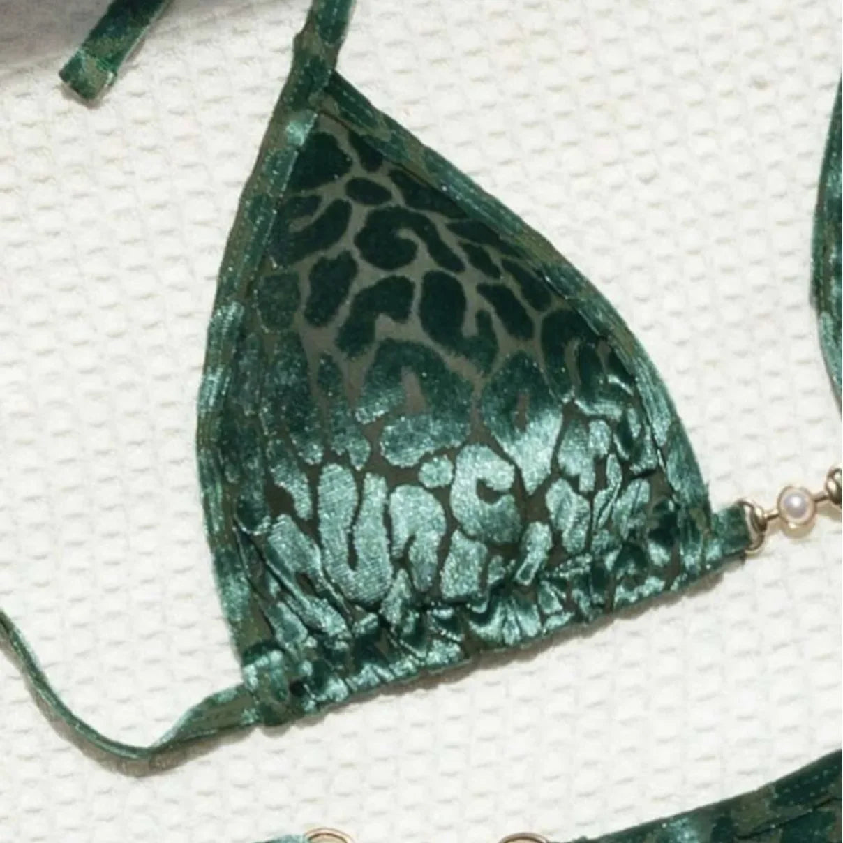 Sexy Leopard Velvet Mini Micro Thong Bikinis