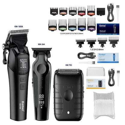 Kemei KM-1858 9000RPM 10W Hair Clipper,KM-264 Rechargeable Electric Trimmer,Original KM-T95 Shaver For Men Barber Clippers Kit - Empire P.E