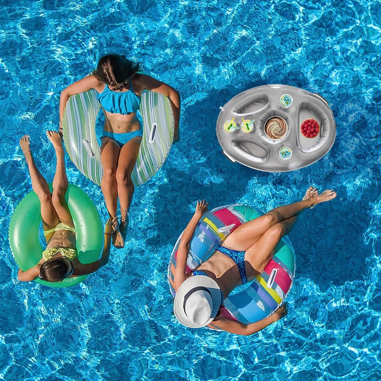 Summer Sea Bucket Cup Holder Inflatable Pool Beach Swimming Play Family Party Float Beer Drink Tray Cooler Table Toy Accessories - Empire P.E