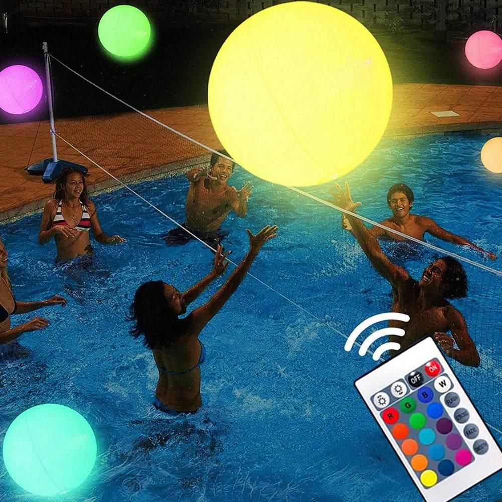 16 Colors Floating Pool Lights 90cm Large Inflatable Pool Beach Ball For Water Pool Party Outdoor Balloon LED Garden Ball Light - Empire P.E
