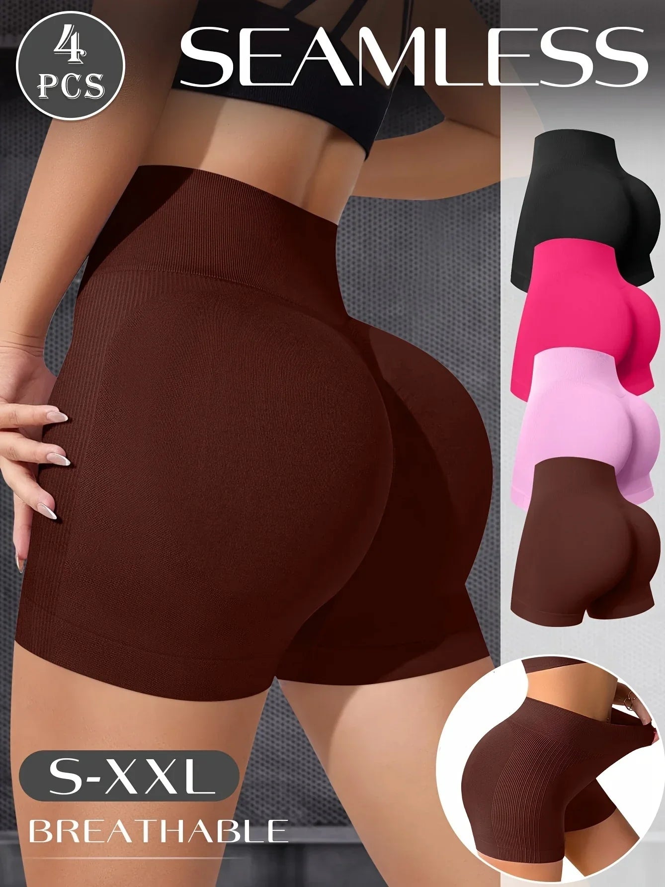 Classic 4-Color Set High-Waisted All-Season Seamless Yoga Pants - Empire P.E