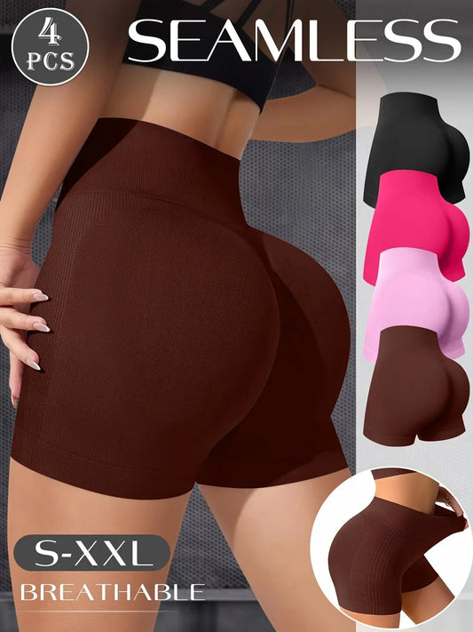 Classic 4-Color Set High-Waisted All-Season Seamless Yoga Pants - Empire P.E
