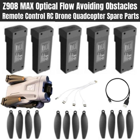 Z908 MAX Optical Flow Avoiding Obstacles 8K Remote Control RC Drone Quadcopter Spare Parts 3.7V 2000MAH Battery/Propeller/USB - Empire P.E