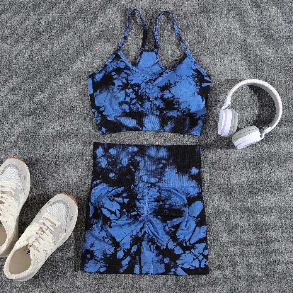 1/2/3/PCS Tie Dye  Seamless Women Pants Sets