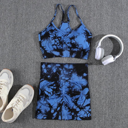 1/2/3/PCS Tie Dye  Seamless Women Pants Sets