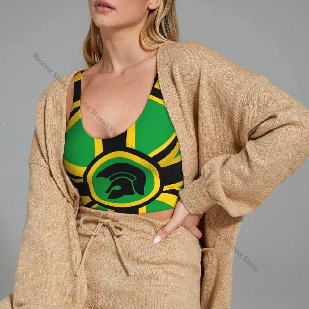 Sports Bra Women Running Yoga Clothes Vest Jamaica Kingdom Flag Gathering Fitness Vest - Empire P.E