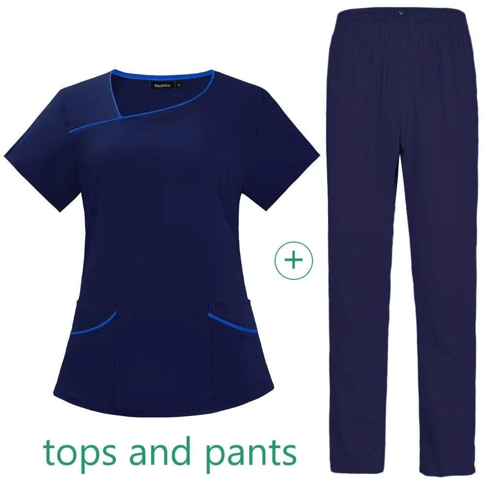 Solid Color Breathable Nursing Scrubs Women Uniforms - Empire P.E
