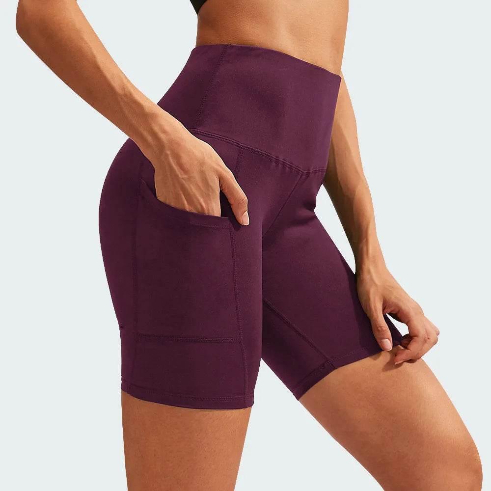 Women Yoga Shorts High Waist Workout Gym Shorts Fitness Yoga Lift Butt Fitness yoga leggings Running Cycling Short Pants - Empire P.E