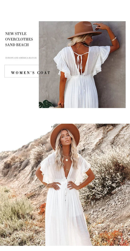 Sexy Bikini Cover-ups Long Tunic Beach Dress