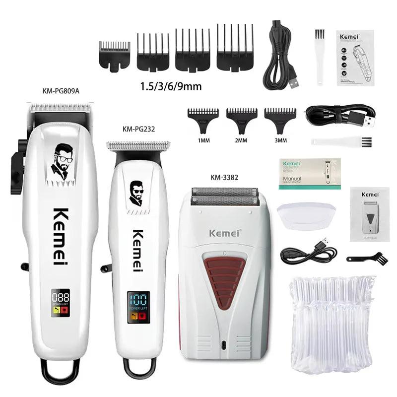 Kemei KM-PG809A KM-PG232 LCD USB Charging Hair Clipper Adjustable - Empire P.E