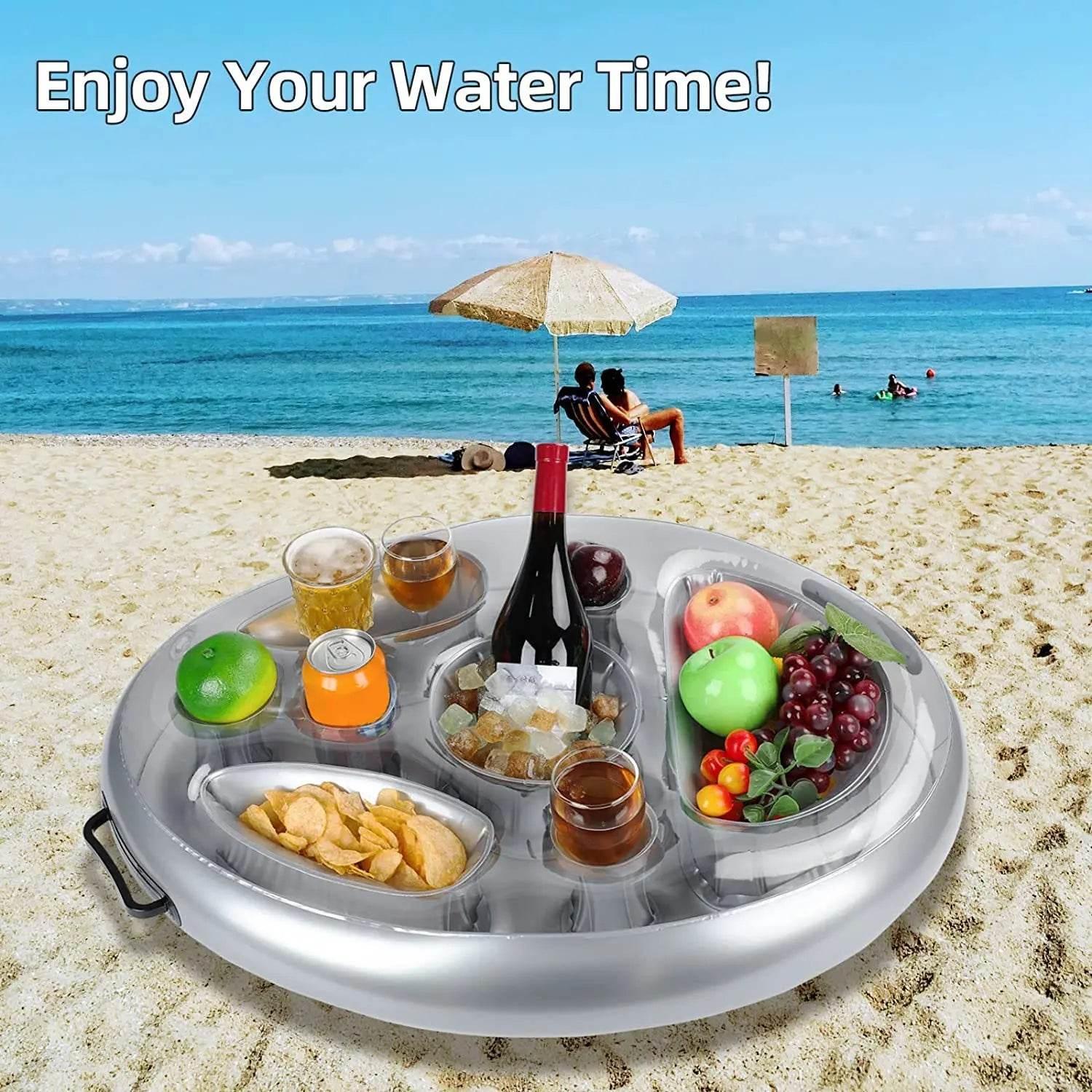 Summer Sea Bucket Cup Holder Inflatable Pool Beach Swimming Play Family Party Float Beer Drink Tray Cooler Table Toy Accessories - Empire P.E