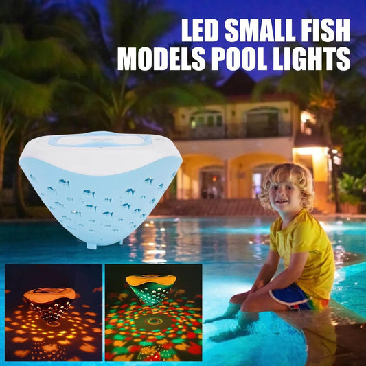 Swimming Pool Lights 4 Colors 5 Mode Cute Fish Pattern Light Underwater Pool Party Lights Floating Projector Lights Garden Decor - Empire P.E