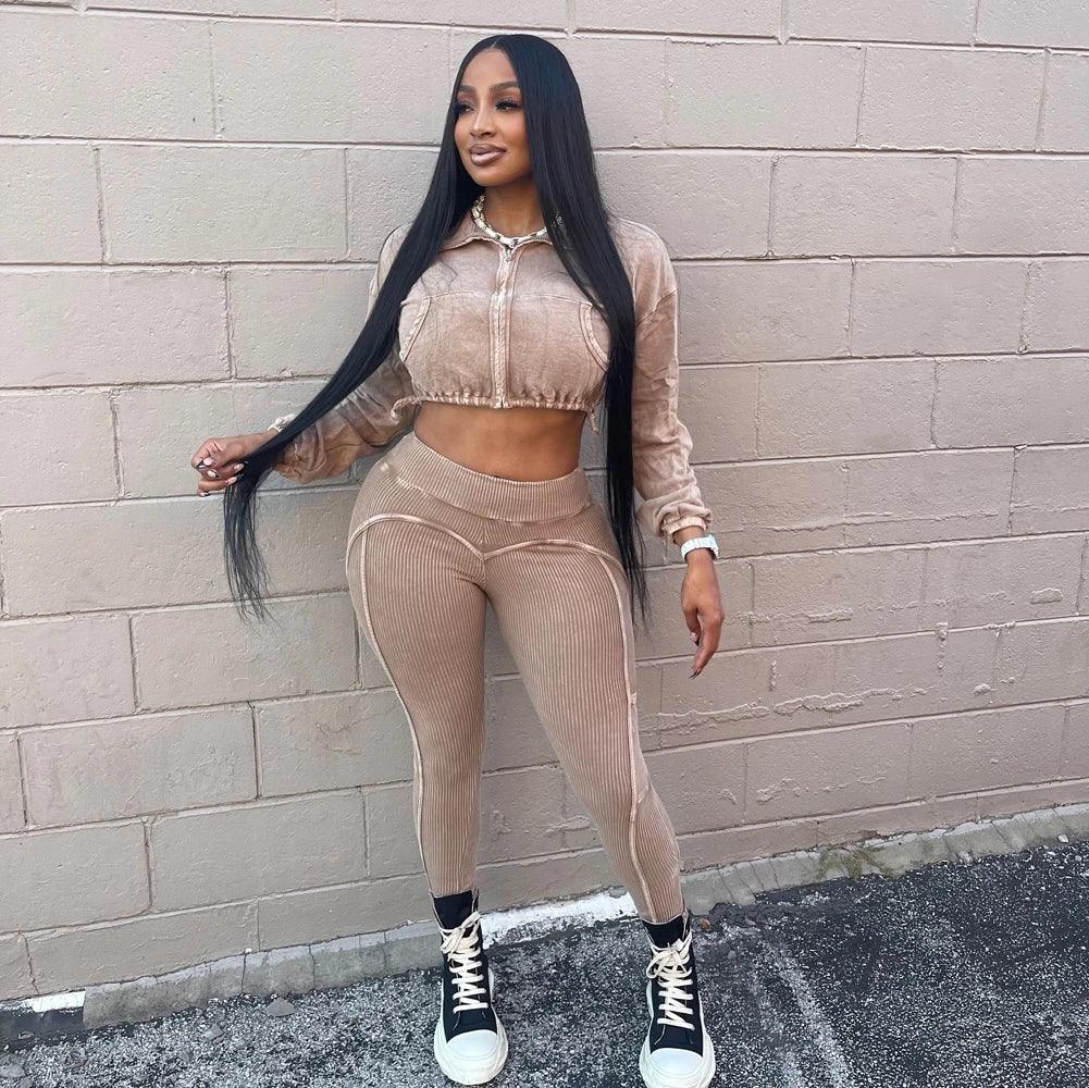Women's Vintage Two Piece Jogger Set - Empire P.E