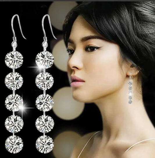 1CT Moissanite Long Drop Earrings - Empire P.E