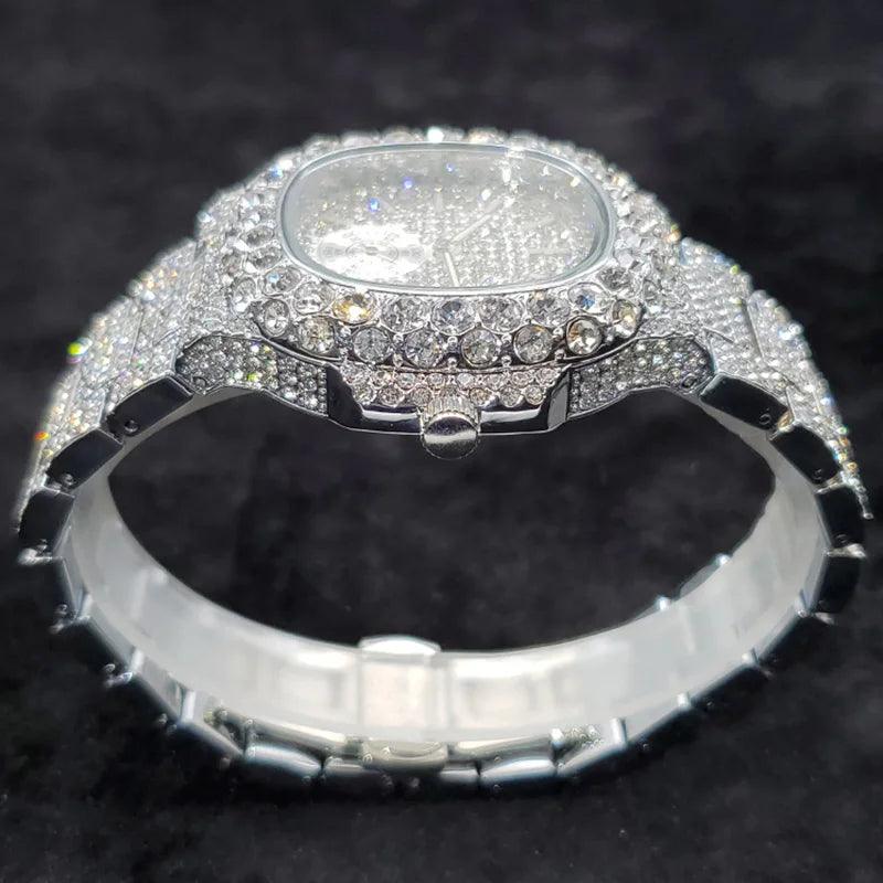 Luxury Diamond Watch Men Hip Hop Street Style Date Display Quartz Timepiece Iced Out Party Jewelry Wristwatch Hot Sale Product - Empire P.E