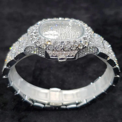 Luxury Diamond Watch Men Hip Hop Street Style Date Display Quartz Timepiece Iced Out Party Jewelry Wristwatch Hot Sale Product - Empire P.E