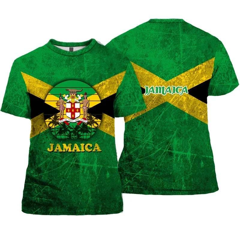 Jamaica Flag Graphic T Shirt For Men Jamaican National Emblem 3D Printed Short Sleeve Summer Streetwear T Shirts O-Neck Top Tees - Empire P.E