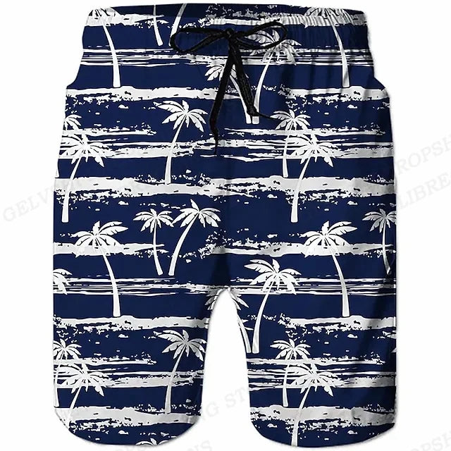 Men's Swimming Coconut Tree 3d Surfing Board Shorts
