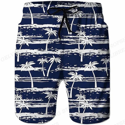 Men's Swimming Coconut Tree 3d Surfing Board Shorts