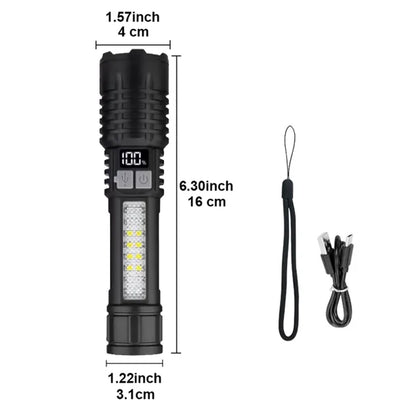 Most Powerful LED Flashlight USB Rechargeable Tactical Torch Light