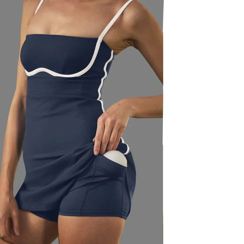 Golf Tennis Dress with Pad Sports Set Yoga for Women Workout Pickleball Clothing Badminton Skorts Activewear - Empire P.E