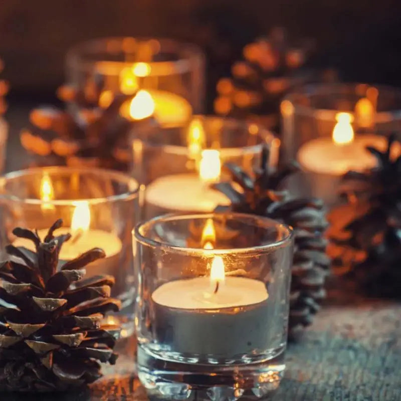 Box of 10 Scentless Smokeless Tealight Candles with 2.5 Hours of Extended Burn Time