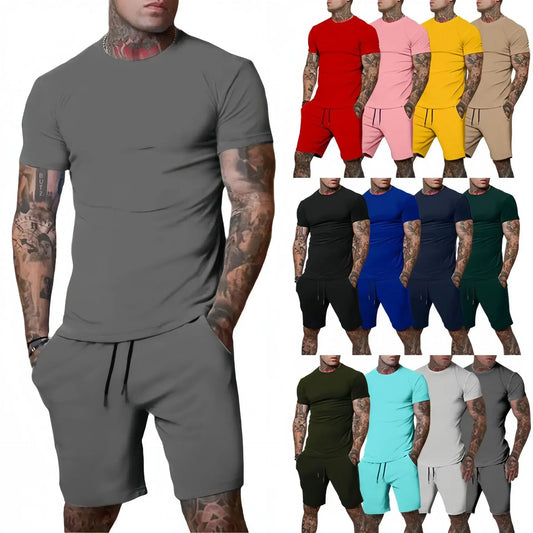 summer outdoor sports suit men's  two-piece set tracksuit