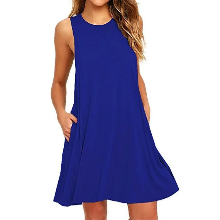 Women's Summer Casual Swing T-Shirt Dresses - Empire P.E