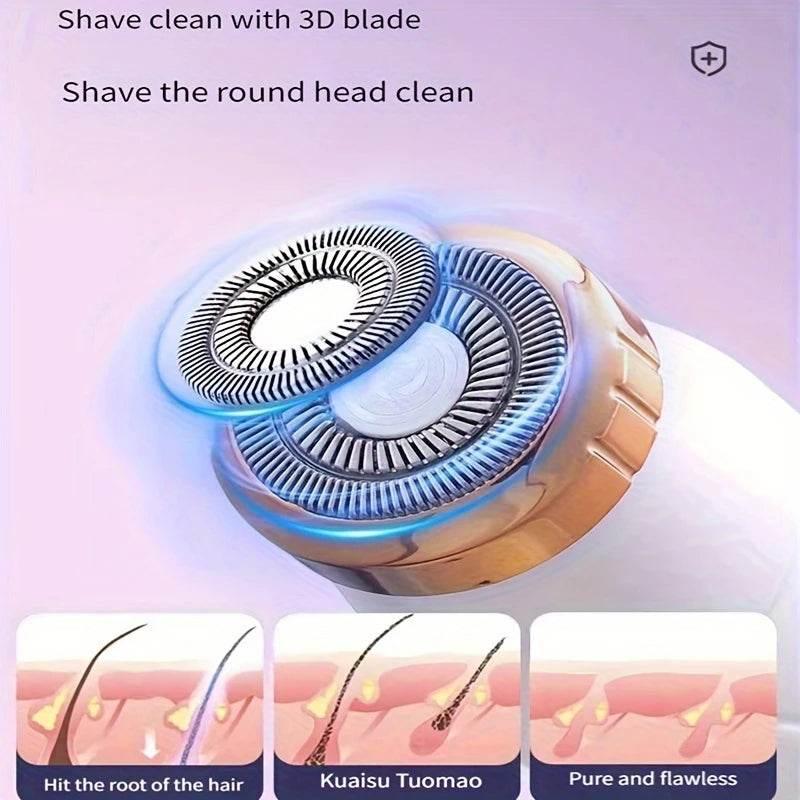 Electric Hair Trimmers for Women Waterproof Razor Painless Private Body Hair Removal Device shaver Bikini Arm Leg Face Shaving - Empire P.E