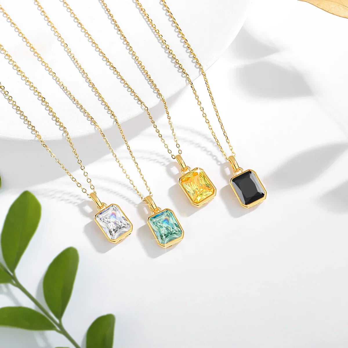 8*10mm Moissanite Necklace Real 18K Gold Pendant Colored Gemstone for Women - Empire P.E