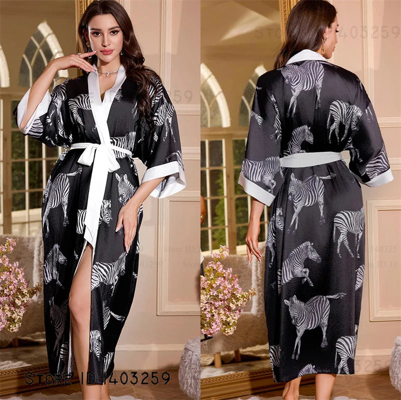 Female Long Robe Loungewear Elegant - Empire P.E