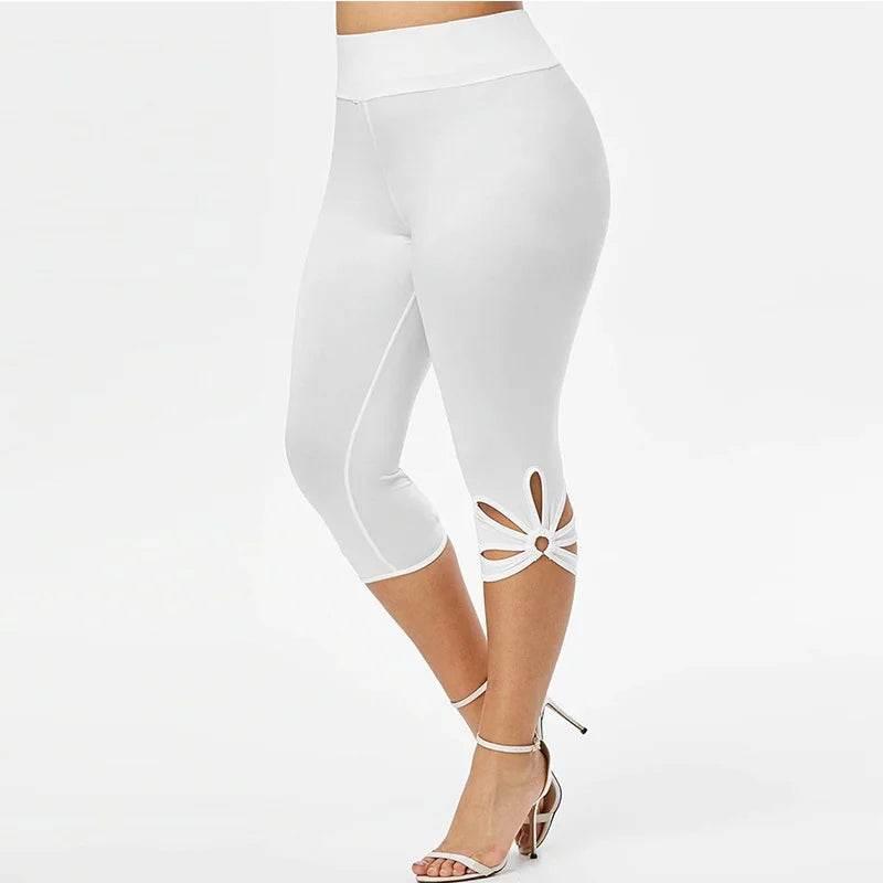 Women's Plus-Size Stretch Essential Legging Summer Elastic Waist Seamless Casual Leggings Short Pants Capri Leggins Mujer - Empire P.E