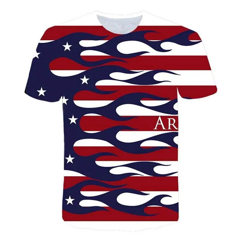 New USA Flag T-Shirt Men Women Stripes And Stars Pattern 3D Printed T Shirts Eagle American Flag Men's T-Shirts Summer Tops Tees - Empire P.E