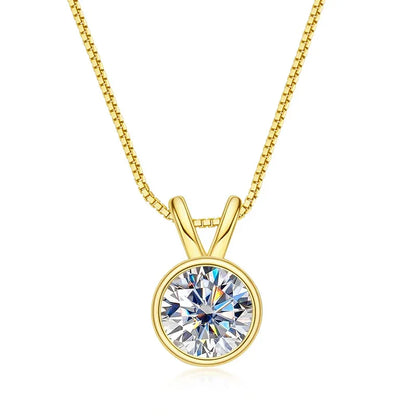 1-2ct D color Moissanite Diamond 18K Gold Plated Classic Necklaces - Empire P.E