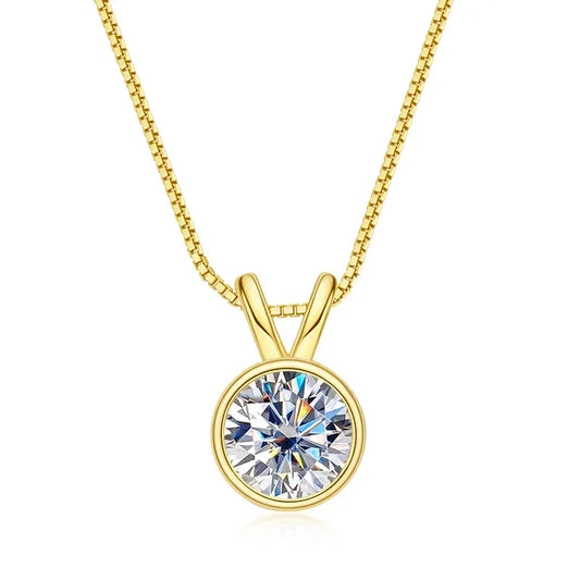 1-2ct D color Moissanite Diamond 18K Gold Plated Classic Necklaces - Empire P.E