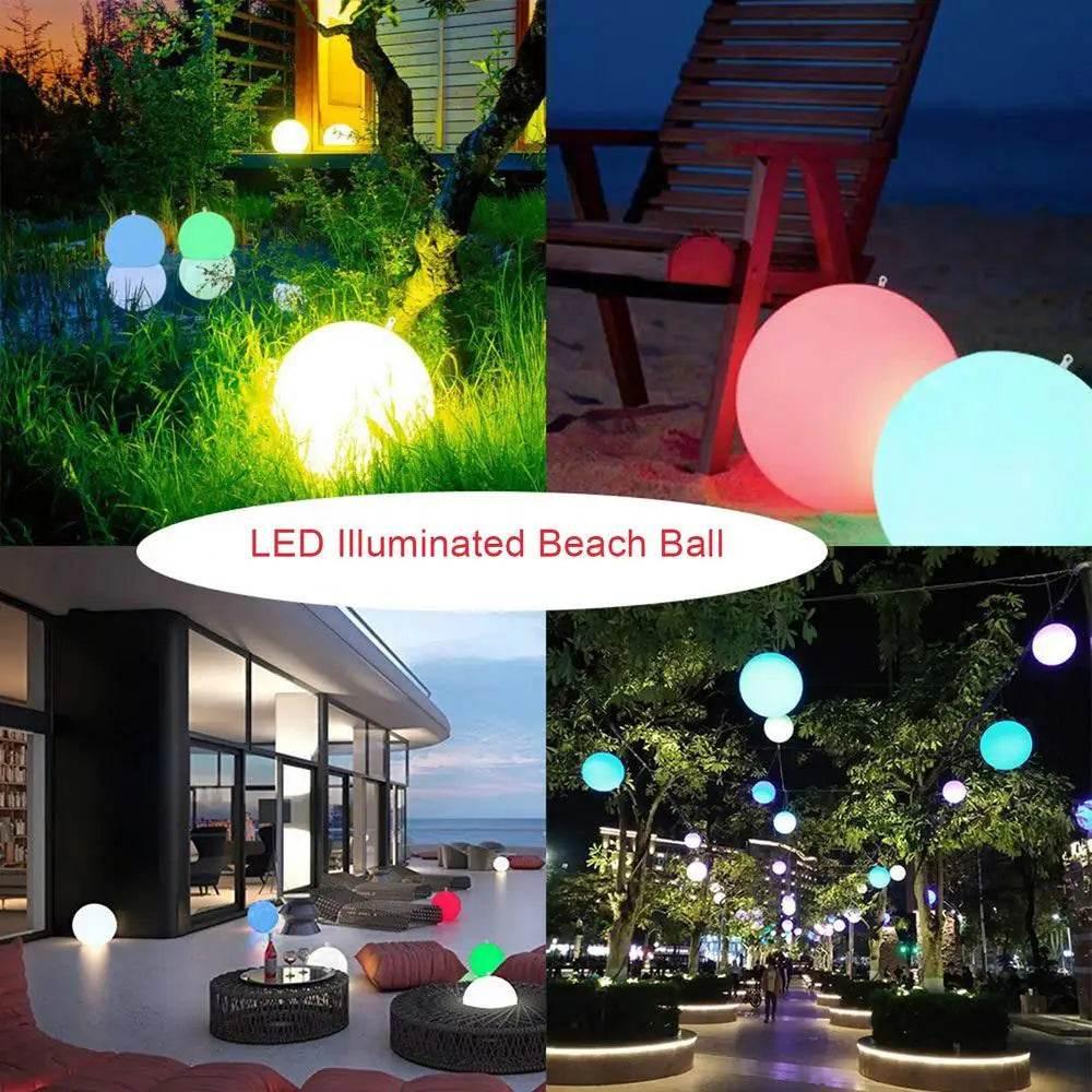 40cm Large Led Beach Ball With Remote Control 13 Colors With Inflation Pump For Sum&mer Fun Outdoor Games Decorations Pool Party - Empire P.E