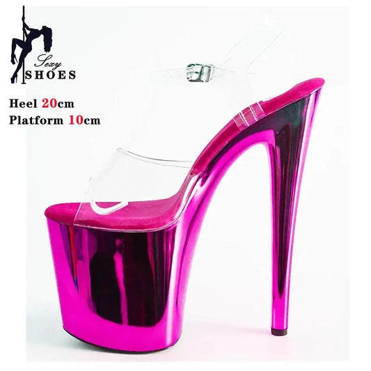 Peep Toe Pole Dance Shoes 8inch - Empire P.E