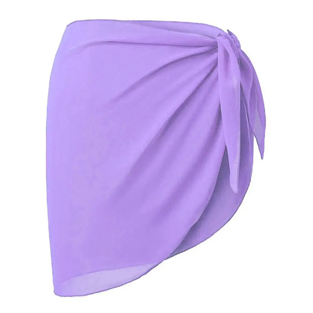 Women's Summer Beach Sarong Coverup Bikini Wrap Sheer Short Skirt