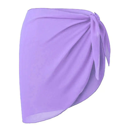 Women's Summer Beach Sarong Coverup Bikini Wrap Sheer Short Skirt