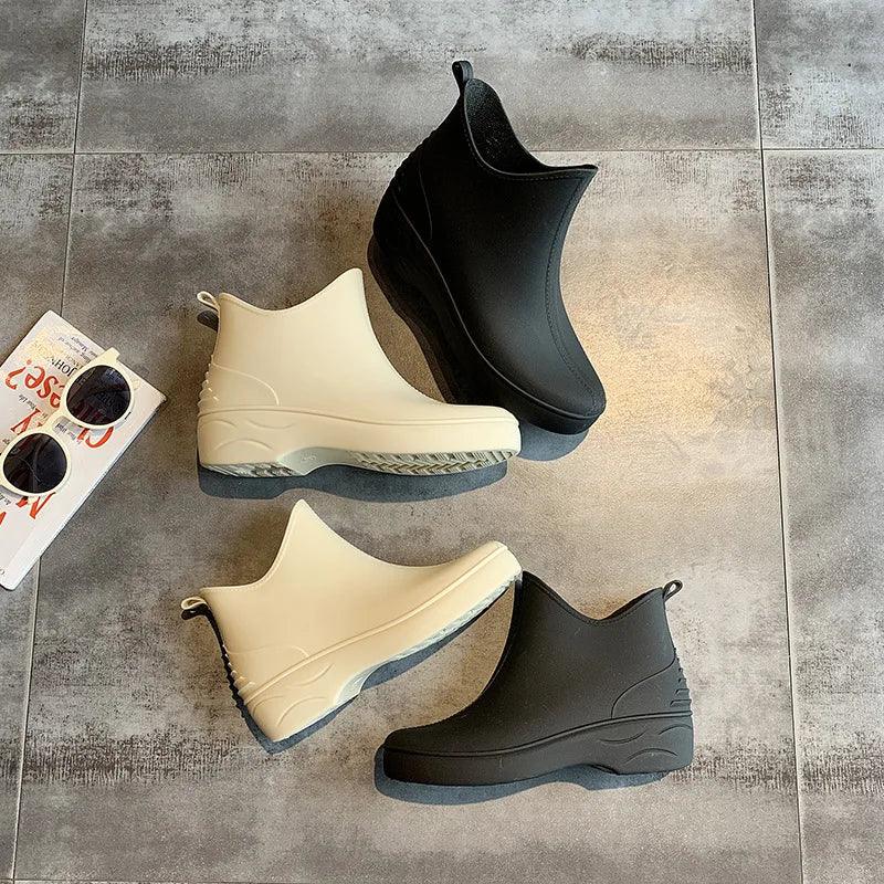Fashion Waterproof Rain Shoes for Women Platform Ankle Rain Boots - Empire P.E
