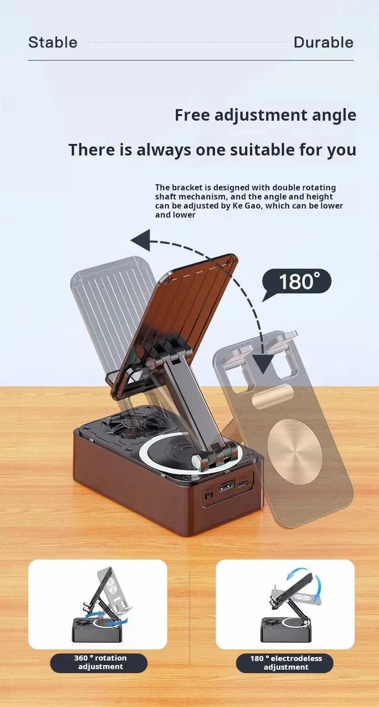 New Cell Phone Holder Stand With Bluetooth Speaker Adjustable Desktop Live Lazy Tablet Bracket Support Portable Wireless Speaker - Empire P.E