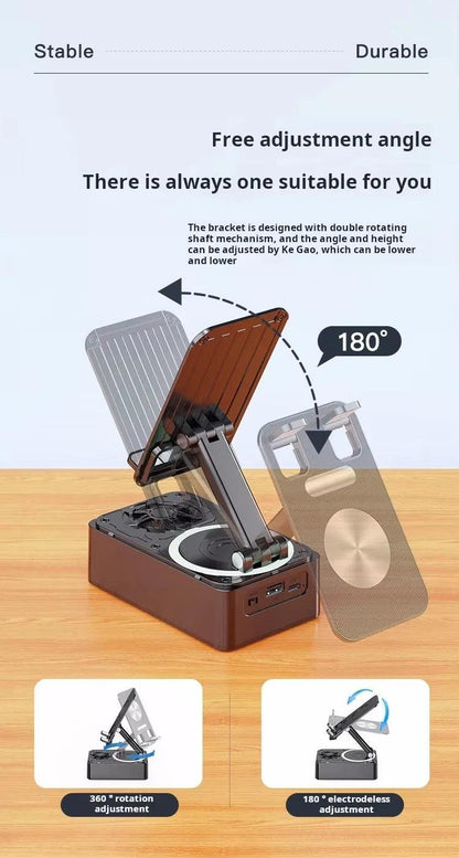 New Cell Phone Holder Stand With Bluetooth Speaker Adjustable Desktop Live Lazy Tablet Bracket Support Portable Wireless Speaker - Empire P.E